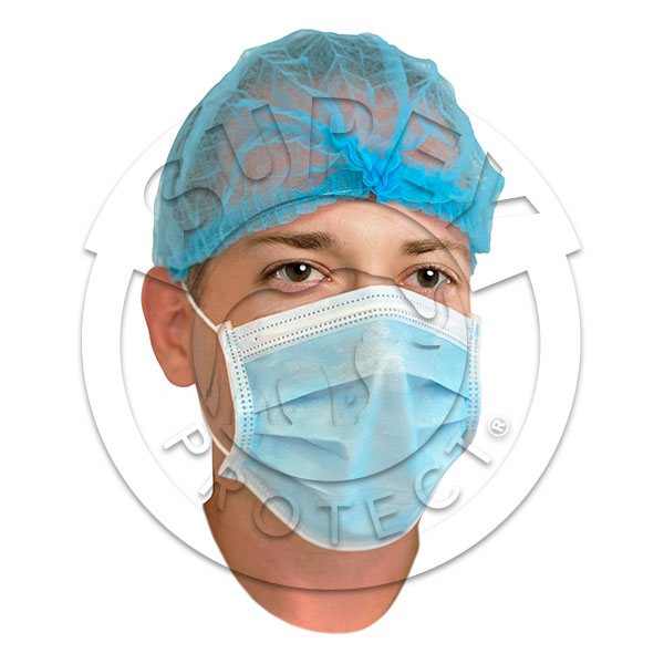 3-LAYER MASK WITH BLUE RUBBER