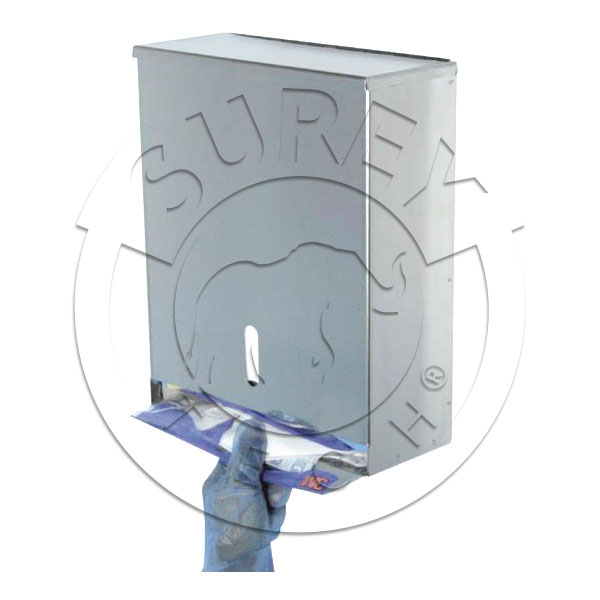 Particle folded mask dispenser stainless steel