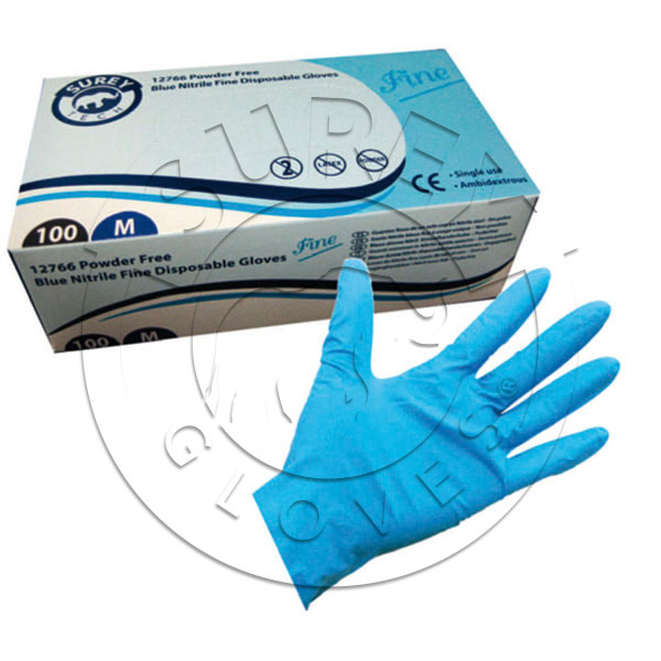 Blue Fine Nitrile Glove